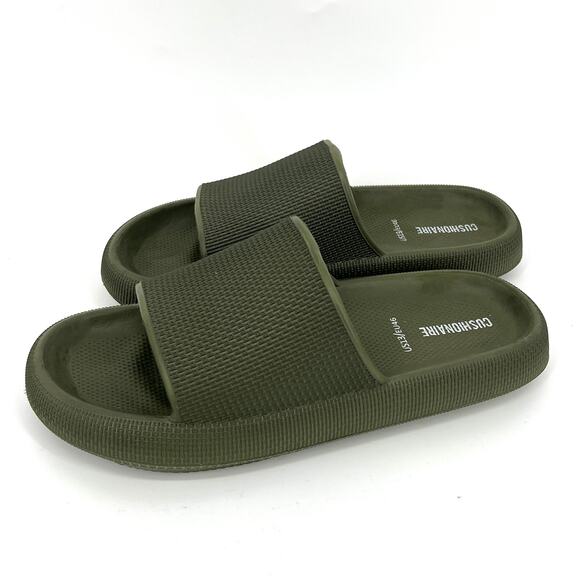 Cushionaire Mens Feather Cloud Foam Slides Sandals Green Size 13 - Picture 1 of 6